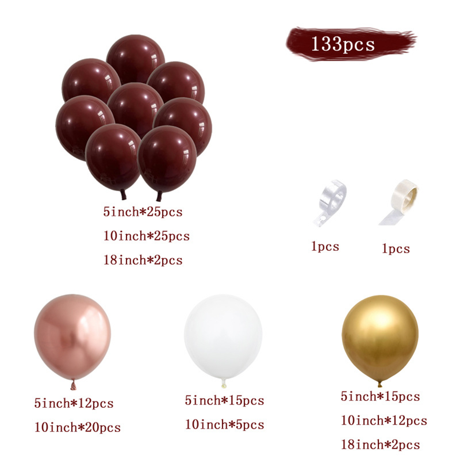 Garnet Balloon Set Garland Arc – Party Event Supplier recenzja i cena