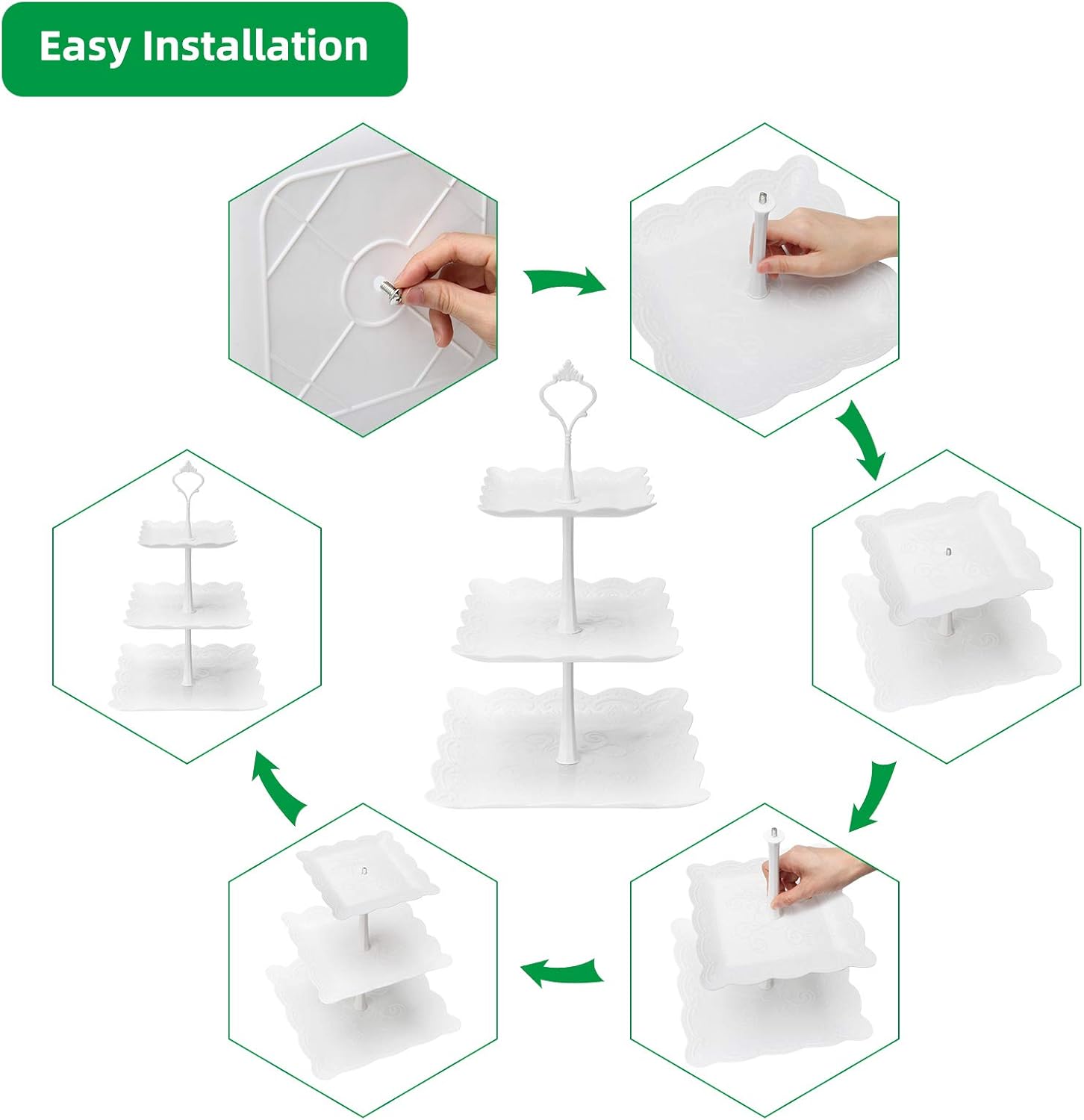 3 Tier Cupcake Stand, Plastic  – Cupcake Stand Tier recenzja i cena
